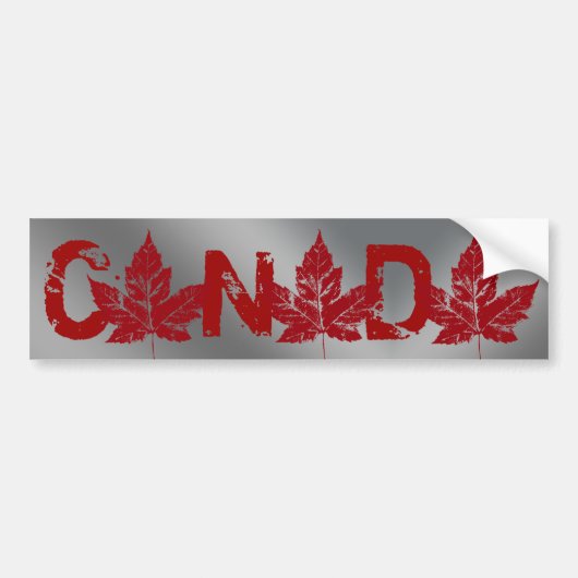 Autocollant De Voiture Sticker pare-chocs cool Canada en feuille d'érable (Devant)