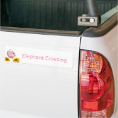 Autocollant De Voiture Sticker pare-chocs Floral rose Elephant (Sur camion)