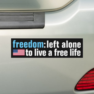 Autocollant De Voiture Sticker pare-chocs Freedom (drapeau v.3, noir)