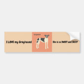 Autocollant De Voiture Sticker pare-chocs Greyhound Chien (Devant)