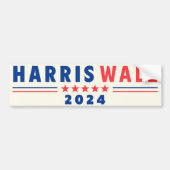Autocollant De Voiture Sticker pare-chocs ivoire de campagne Harris Walz  (Devant)