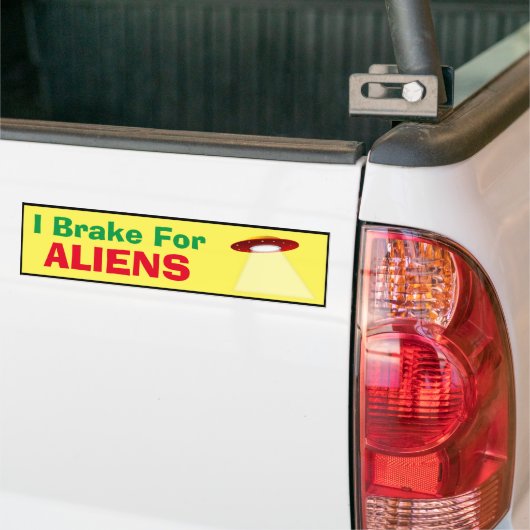 Autocollant De Voiture Sticker pare-chocs - Je freine pour les Aliens (Sur camion)
