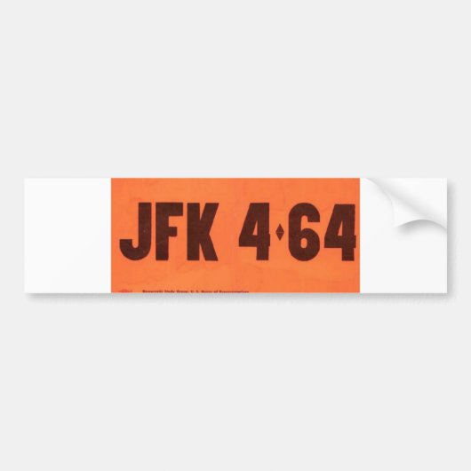Autocollant De Voiture Sticker pare-chocs JFK 464 Style de licence (Devant)