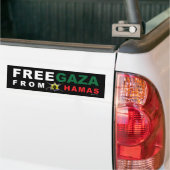 Autocollant De Voiture Sticker pare-chocs "Libérez Gaza du Hamas" (Noir) (Sur camion)