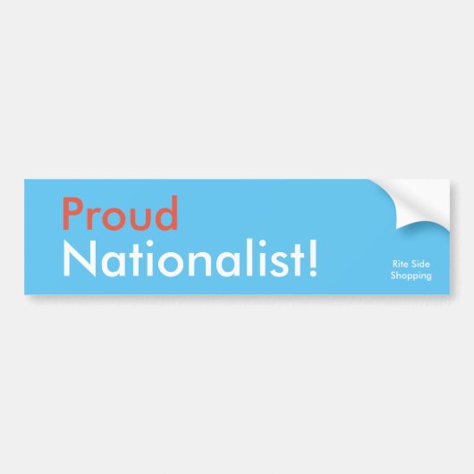 Autocollant De Voiture Sticker pare-chocs nationaliste (Devant)