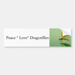 Autocollant De Voiture Sticker pare-chocs Peace Love Dragonflies
