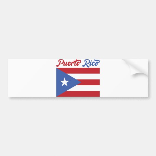 Autocollant De Voiture Sticker pare-chocs unique avec drapeau Porto Rico (Devant)