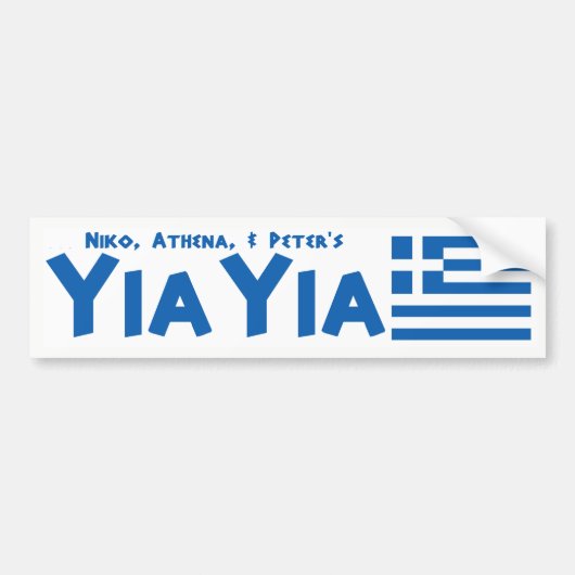 Autocollant De Voiture Sticker pare-chocs YIAYIA Grec (Personnalisé) (Devant)