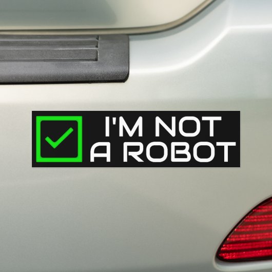 Autocollant De Voiture Sticker pour pare-chocs pas un robot (sombre) (En voiture)