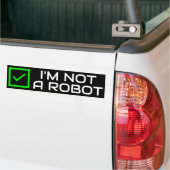 Autocollant De Voiture Sticker pour pare-chocs pas un robot (sombre) (Sur camion)
