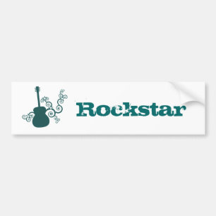 Autocollant De Voiture Sticker pour pare-chocs Rockstar Guitar, Turquoise