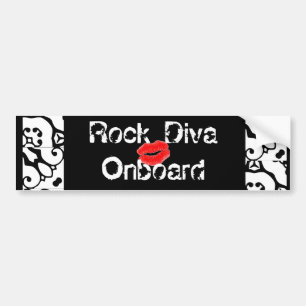 Autocollant De Voiture Sticker "Rock Diva à bord" - Personnalisable