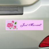 Autocollant De Voiture Sticker Rose de lavande rose "Just Married" (En voiture)