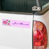 Autocollant De Voiture Sticker Rose de lavande rose "Just Married" (Sur camion)