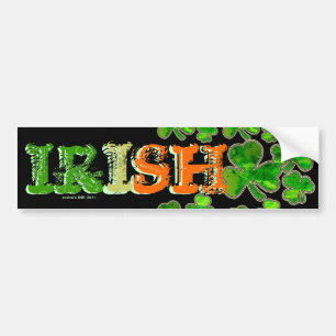 Autocollant De Voiture Sticker Shamrock vert orange blanc irlandais