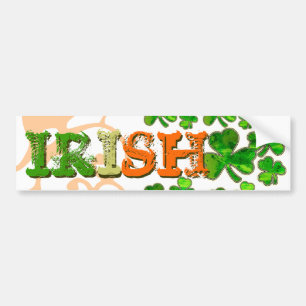 Autocollant De Voiture Sticker Shamrock vert orange blanc irlandais