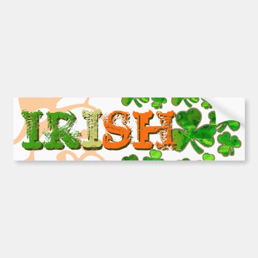 Autocollant De Voiture Sticker Shamrock vert orange blanc irlandais (Devant)