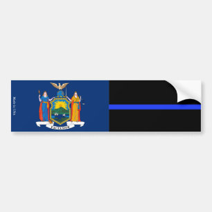 Autocollant De Voiture Sticleur pare-chocs NY & Police Mince Ligne Bleue