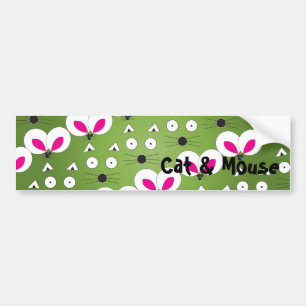 Autocollant De Voiture Sticule pare-chocs pour chat et souris vert