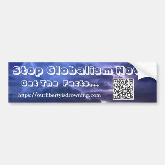 Autocollant De Voiture Stop Globalism Now - Bumper Sticker - Stormy BG (Devant)