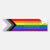 Autocollant De Voiture Stories Matter Gay Pride Intersection Rainbow Flag (Devant)