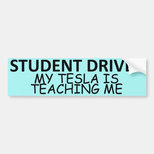 Autocollant De Voiture STUDENT DRIVER (My Tesla Is Teaching Me) (Devant)