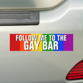 AUTOCOLLANT DE VOITURE SUIVEZ-MOI AU BAR GAY (En voiture)
