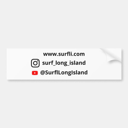 Autocollant De Voiture Surf Long Island Car Bumper Sticker (Devant)