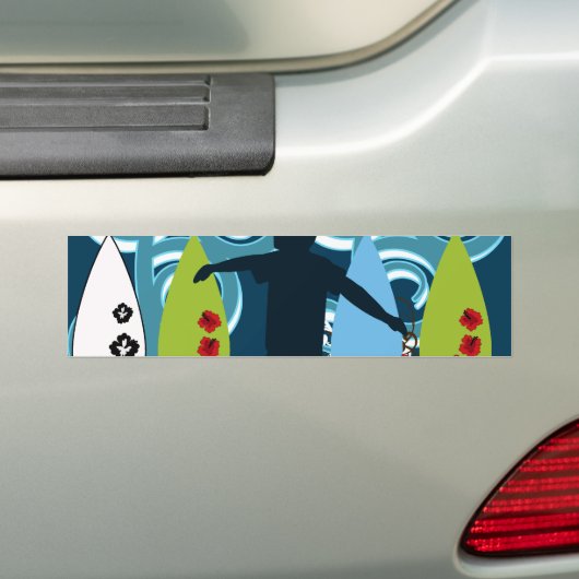 Autocollant De Voiture Surfer cool Dude Surfing Plage Ocean Design (En voiture)