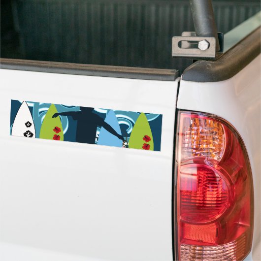 Autocollant De Voiture Surfer cool Dude Surfing Plage Ocean Design (Sur camion)
