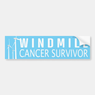 Autocollant De Voiture Survivant du cancer du moulin à vent