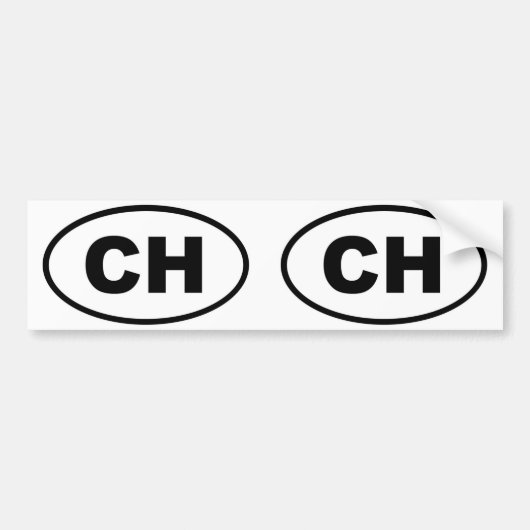 Autocollant De Voiture Switzerland CH European oval (Devant)