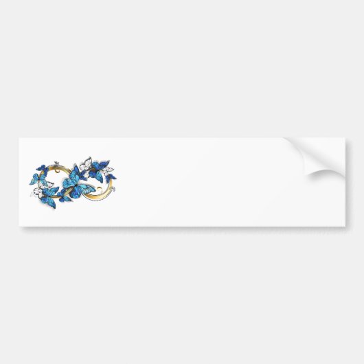 Autocollant De Voiture Symbol Infinity of Blue Morpho Butterflies (Devant)