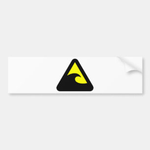 Autocollant De Voiture Symbole de danger du tsunami