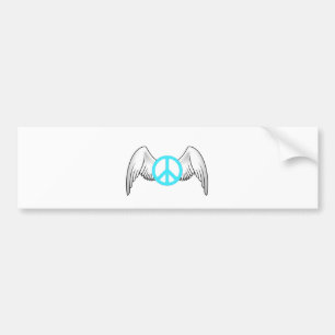 Autocollant De Voiture Symbole de paix avec des ailes