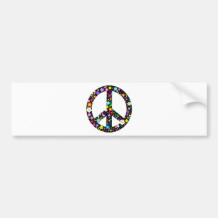 Autocollant De Voiture Symbole de paix floral