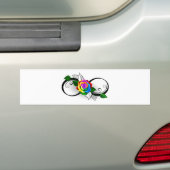 Autocollant De Voiture Symbole d'infini avec Rose arc-en-ciel (En voiture)