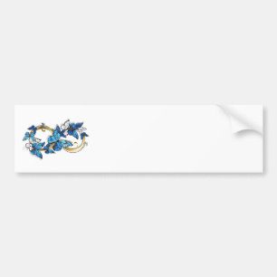 Autocollant De Voiture Symbole Infini de Papillons Morpho Bleus