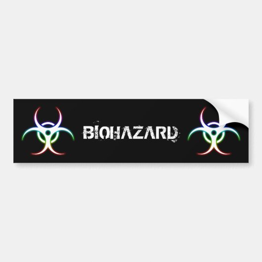 Autocollant De Voiture Symbole rougeoyant de Biohazard - adhésif pour (Devant)