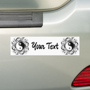 Autocollant De Voiture Symbole Yin & Yang Tatouage Noir et Blanc
