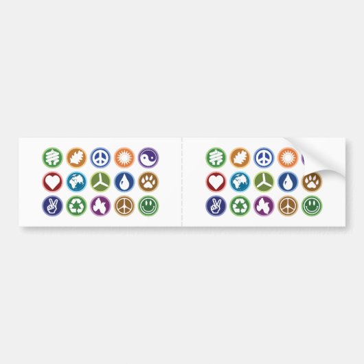 Autocollant De Voiture Symboles d'Eco (Devant)