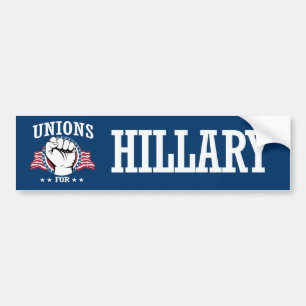 AUTOCOLLANT DE VOITURE SYNDICATS POUR HILLARY