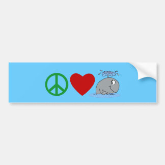 Autocollant De Voiture T-shirts de baleines d'amour de paix, tasses de