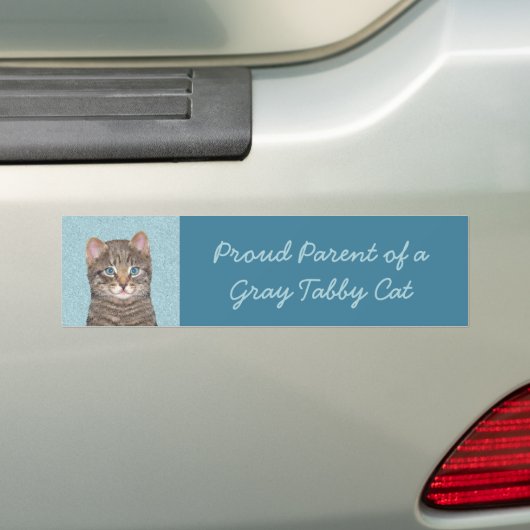 Autocollant De Voiture Tabby Gris Peinture Chat - Cute Original Art Chat (En voiture)