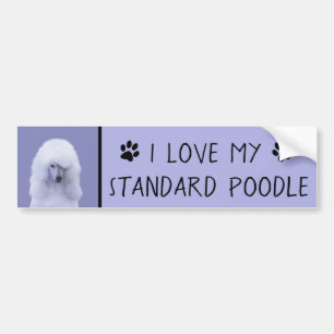 Autocollant De Voiture Tableau blanc standard de caniche - Art original d