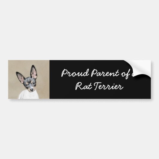 Autocollant De Voiture Tableau Rat Terrier - Cute Original Chien Art (Devant)