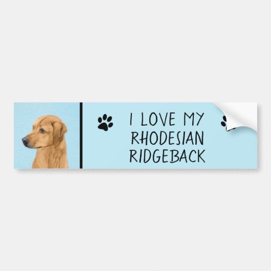 Autocollant De Voiture Tableau Rhodesian Ridgeback - Art Chien original (Devant)