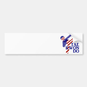 Autocollant De Voiture TAEKWONDO d'arts martiaux patriotiques américains 