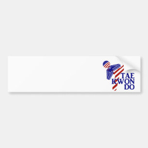 Autocollant De Voiture TAEKWONDO d'arts martiaux patriotiques aux USA
