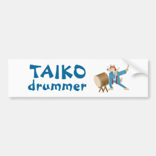 Autocollant De Voiture Taiko Drum Dessin Chien Taiko Drummer